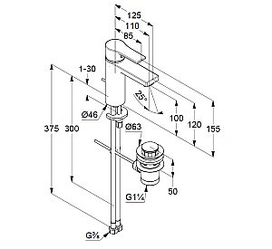 Смеситель для раковины KLUDI ZENTA SL 482903965 черный матовый купить в интернет-магазине сантехники Sanbest