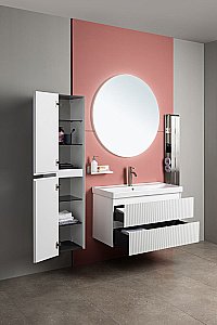 Тумба с раковиной Aquanet Альтера 337156 80 белый матовый для ванной в интернет-магазине Sanbest