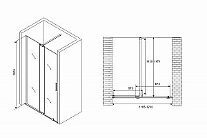 Душевая дверь Abber Komfort AG90120 120 купить в интернет-магазине Sanbest