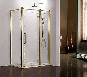 Душевой уголок Azario Ontario 120x90 стекло прозрачное с узором/профиль золото правый купить в интернет-магазине Sanbest