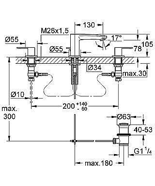 Смеситель для раковины Grohe Eurostyle Cosmopolitan 20208 002 купить в интернет-магазине сантехники Sanbest