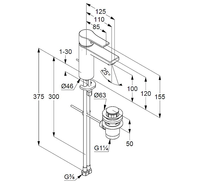 Смеситель для раковины KLUDI ZENTA SL 482903965 черный матовый купить в интернет-магазине сантехники Sanbest