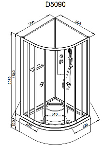 Душевая кабина AvaCan D Серия D5090 N 90х90 без крыши купить в интернет-магазине Sanbest
