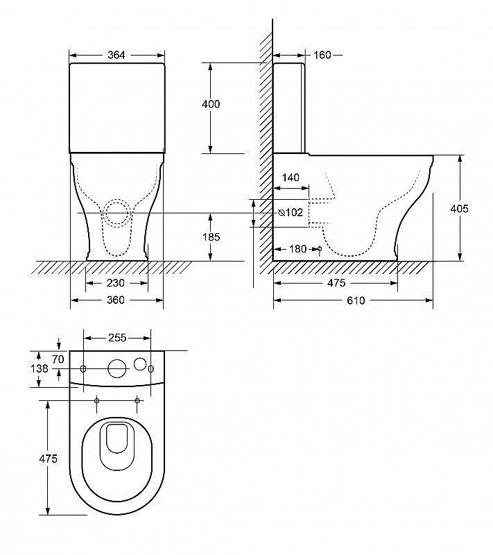 Унитаз Cezares Giubileo безободковый, с бачком купить в интернет-магазине Sanbest