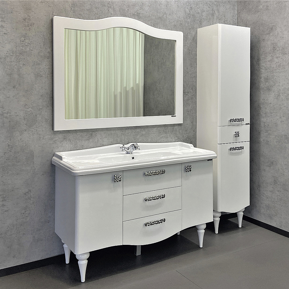 Зеркало Comforty Монако 120 белый глянец в ванную от интернет-магазине сантехники Sanbest