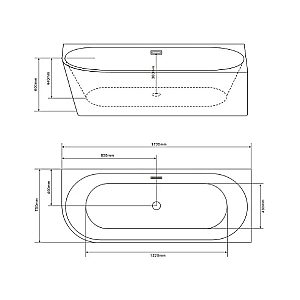 Ванна акриловая Grossman Cristal 170х75 GR-2206FL белая левая купить в интернет-магазине Sanbest