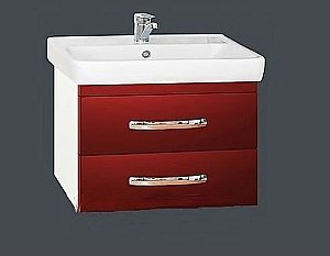 Тумба с раковиной с доводчиком подвесная Misty Эмилия 60 красная для ванной в интернет-магазине Sanbest