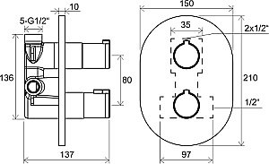 Смеситель для ванны Ravak Chrome X070432 черный купить в интернет-магазине сантехники Sanbest