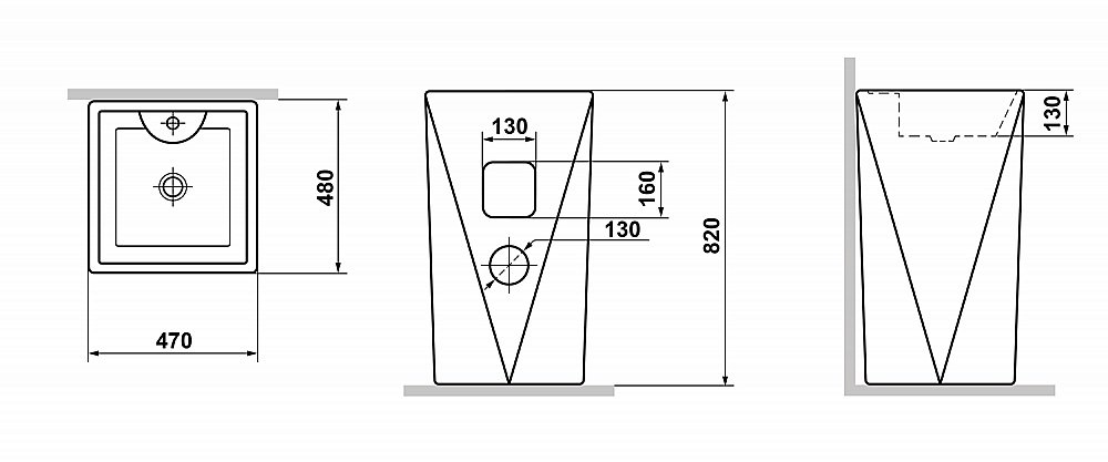 Раковина напольная Laguraty 2050W белая купить в интернет-магазине Sanbest