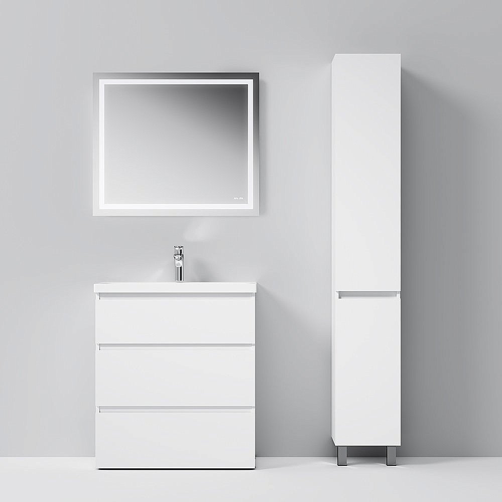 Пенал напольный AM.PM Gem S 40 белый для ванной в интернет-магазине сантехники Sanbest