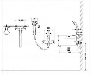 Смеситель для ванны BRAVAT Fit F6135188CP-LB-RUS купить в интернет-магазине сантехники Sanbest