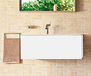 Тумба с раковиной KEUCO PLAN 32971300000 100 с 1 отверстием под смеситель, белая для ванной в интернет-магазине Sanbest