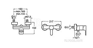 Смеситель для душа Roca L20 5A2109C0M купить в интернет-магазине сантехники Sanbest