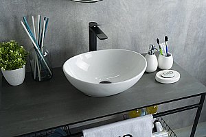 Раковина накладная Gid Lago 41 N9138 51178 белая купить в интернет-магазине Sanbest