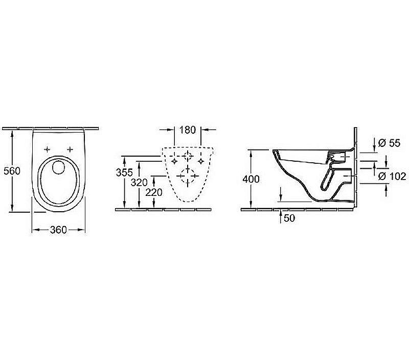 Унитаз подвесной Villeroy&Boch O.Novo 5660H101 с крышкой микролифт купить в интернет-магазине Sanbest
