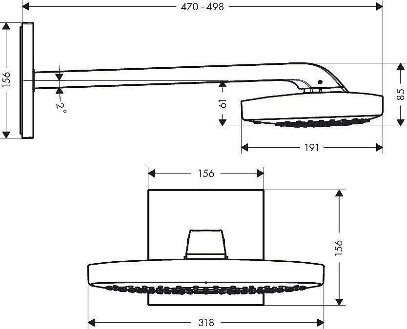 Верхний душ Hansgrohe RD Select E 300 3jet 26468400 белый/хром купить в интернет-магазине сантехники Sanbest