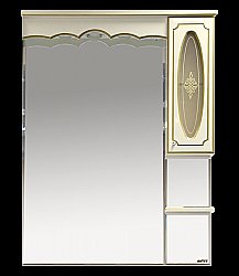 Зеркало со шкафом Misty Монако 93 бежевая патина/стекло правое купить в интернет-магазине сантехники Sanbest