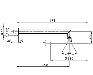 Верхний душ Cisal LESS NEW DS01363040 купить в интернет-магазине сантехники Sanbest