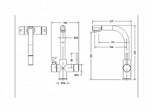 Смеситель для кухни Bravat ELER F729261BM-RUS черный купить в интернет-магазине сантехники Sanbest