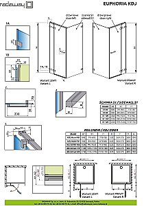 Душевой уголок Radaway Euphoria KDJ 90x110 стекло прозрачное/профиль хром купить в интернет-магазине Sanbest