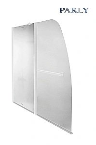 Шторка для ванны Parly F03F 130x120 профиль белый/стекло матовое купить в интернет-магазине Sanbest