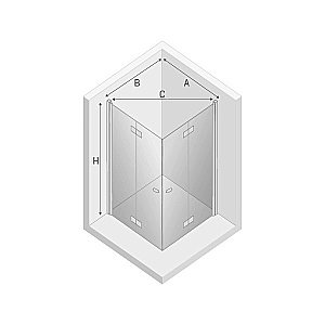 Душевой уголок NEW TRENDY NEW SOLEO 2D D-0150A/D-0154A 100x100 стекло прозрачное/профиль хром купить в интернет-магазине Sanbest