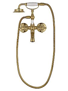 Смеситель для ванны с душем WONZON & WOGHAND RETRO, Брашированное золото (WW-88639020- BG) купить в интернет-магазине сантехники Sanbest