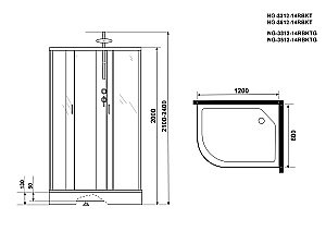 Душевая кабина Niagara Classic NG-3512-14BKT 120х80 купить в интернет-магазине Sanbest