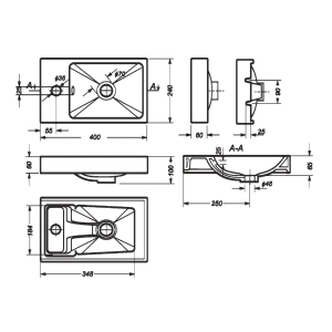Раковина Sanita luxe Fest 40 FST40SLWB01 белая купить в интернет-магазине Sanbest