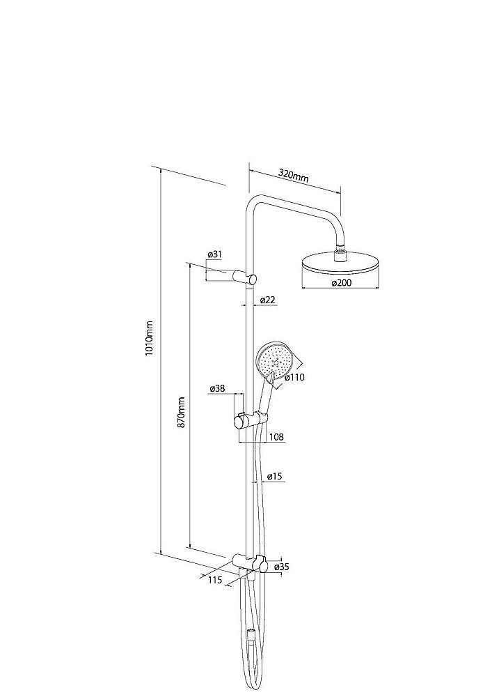 Душевая система RedBlu by Damixa Origin One 978100000 купить в интернет-магазине сантехники Sanbest