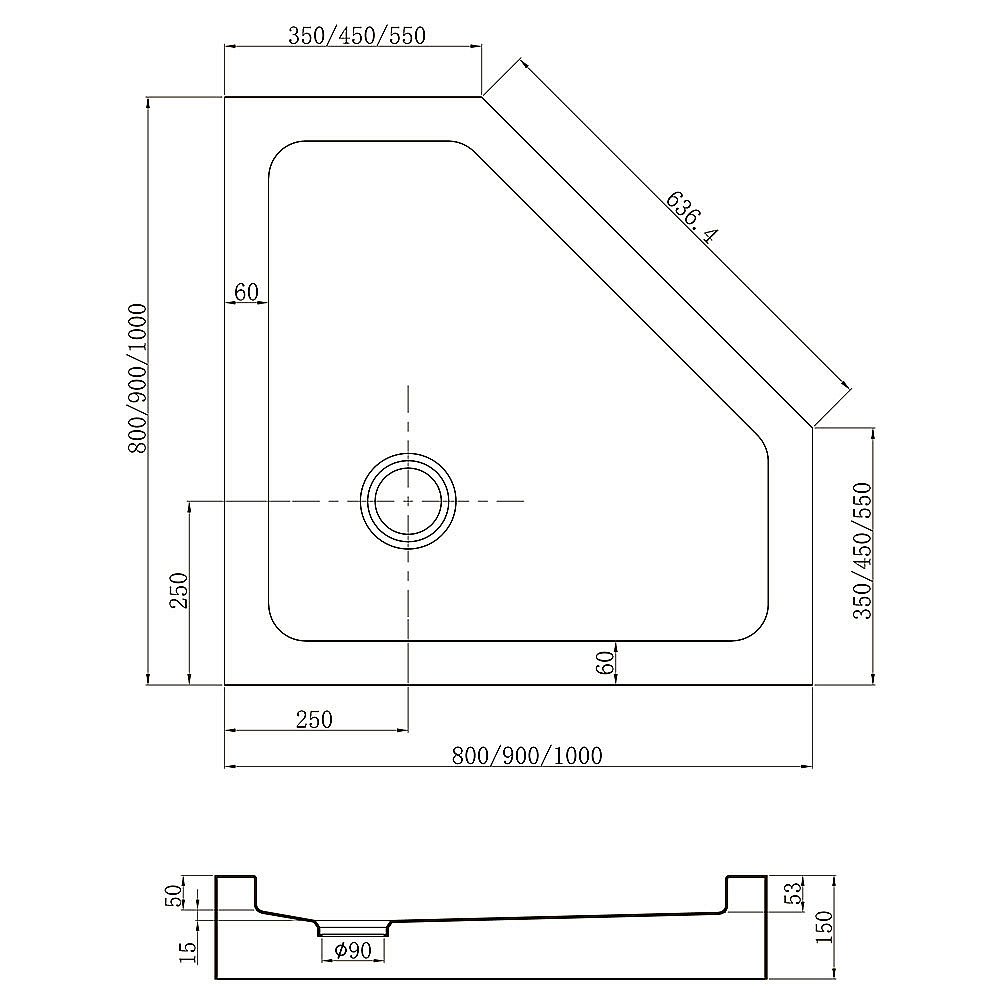 Душевой поддон Veconi Tezeo TZ53-100-C5 100x100 купить в интернет-магазине Sanbest