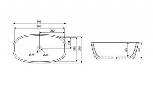 Раковина накладная ABBER Rechteck AC2206MW 60 белая матовая купить в интернет-магазине Sanbest