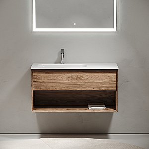 Тумба с раковиной Sancos Marmi 1.0 MR1.0100LECH дуб чарльстон для ванной в интернет-магазине Sanbest