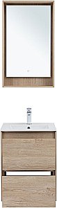Тумба с раковиной Aquanet Милан 336381/330428 50 дуб светлый для ванной в интернет-магазине Sanbest