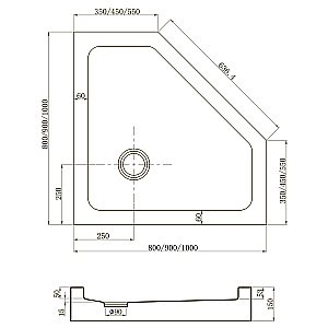 Душевой поддон Veconi Tezeo TZ53-100-C5 100x100 купить в интернет-магазине Sanbest