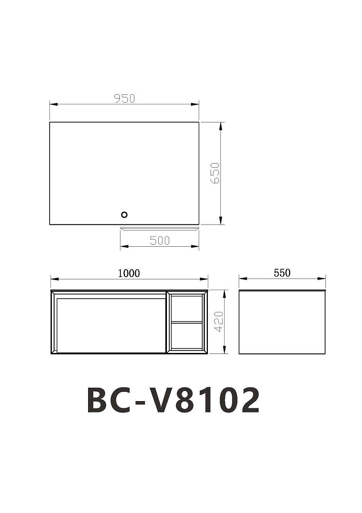 Мебель для ванной Orans BC-V8102 100 Grey для ванной в интернет-магазине Sanbest