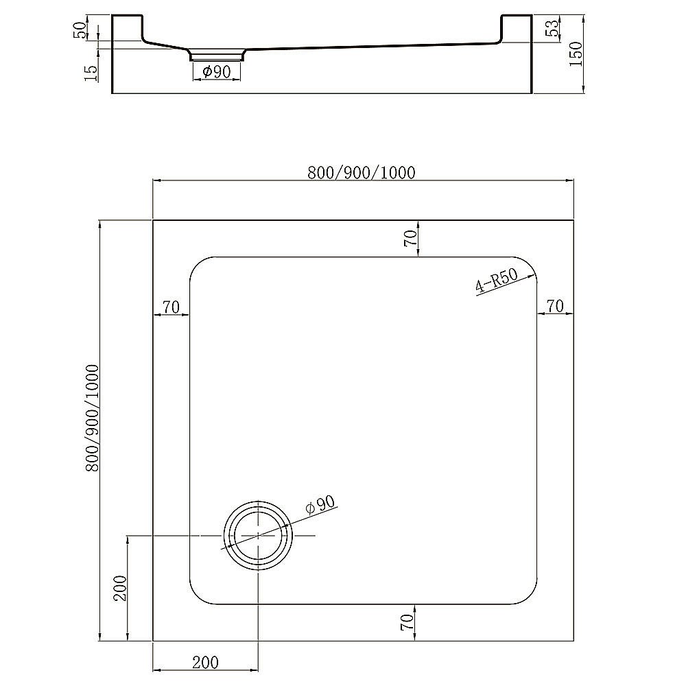Душевой поддон Veconi Tezeo TZ52B-80-C5 80x80 черный купить в интернет-магазине Sanbest