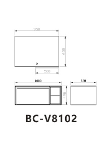 Мебель для ванной Orans BC-V8102 100 Grey для ванной в интернет-магазине Sanbest