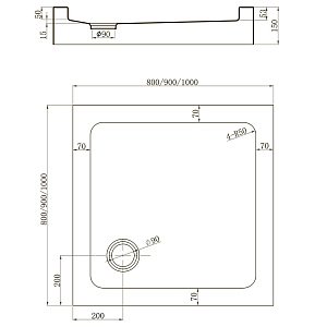 Душевой поддон Veconi TZ52B-80-C5 80x80 купить в интернет-магазине Sanbest