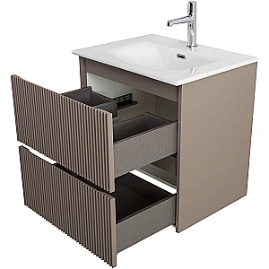 Тумба с раковиной BelBagno 50 UNO-MINI-500-2C-SO-СO+BB-8099-3-50 бежевая матовая для ванной в интернет-магазине Sanbest