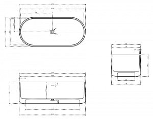 Ванна из искусственного камня ABBER Stein AS9607 170х75 белая матовая купить в интернет-магазине Sanbest
