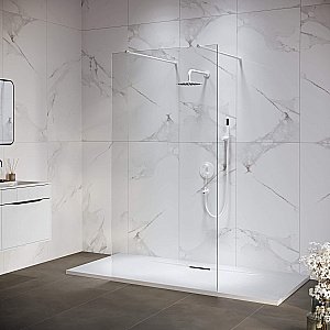 Душевое ограждение RGW Walk In WA-016W 140 35101614-15 стекло прозрачное/профиль белый купить в интернет-магазине Sanbest