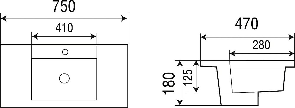 Раковина WeltWasser WW DEILBACH 7505- 75 белая купить в интернет-магазине Sanbest