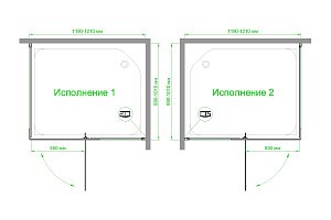 Душевой уголок Royal Bath HPVD RB1120HPVD-T-BL 120х100 прозрачное стекло/профиль черный купить в интернет-магазине Sanbest