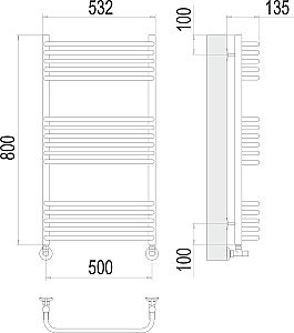 Полотенцесушитель водяной Terminus Стандарт П16 500х800 купить в интернет-магазине сантехники Sanbest