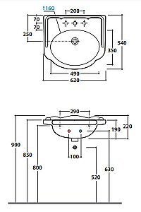 Раковина на пьедестале Globo Paestum 62 белая купить в интернет-магазине Sanbest