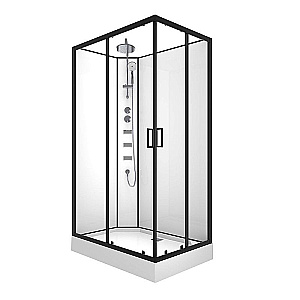 Душевая кабина Loranto NEO 120х80 CS-21813 стекло прозрачное/профиль черный матовый купить в интернет-магазине Sanbest