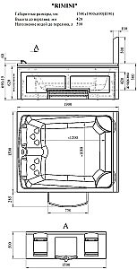 Минибассейн Римини Gold 190х150 белый купить в интернет-магазине Sanbest