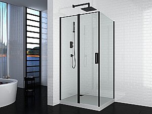 Душевой уголок CeruttiSpa Victoria 120x90 Victoria120B стекло прозрачное/профиль черный матовый купить в интернет-магазине Sanbest