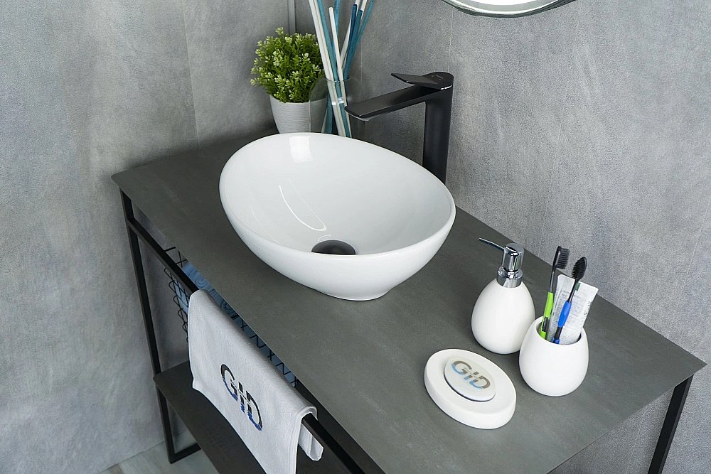 Раковина накладная Gid Lago 41 N9138 51178 белая купить в интернет-магазине Sanbest